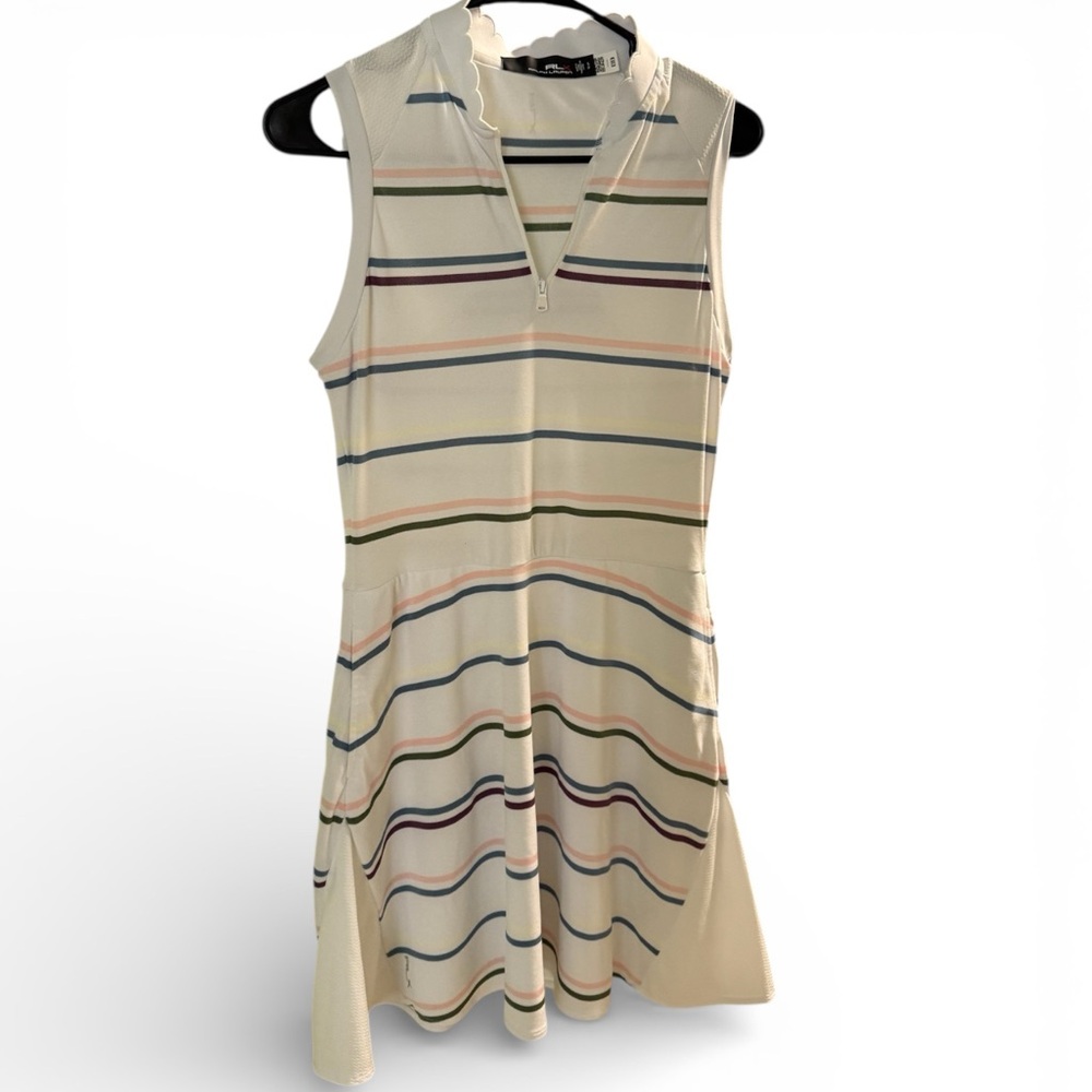 RLX Ralph Lauren Golf and Tennis Striped Pique Dress White with Stripes. Size S - Picture 2 of 5